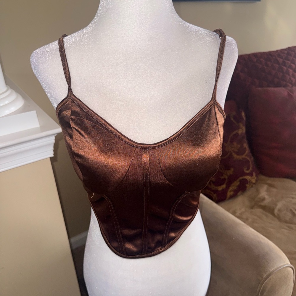 Shein Elegant Brown Satin Camisole
